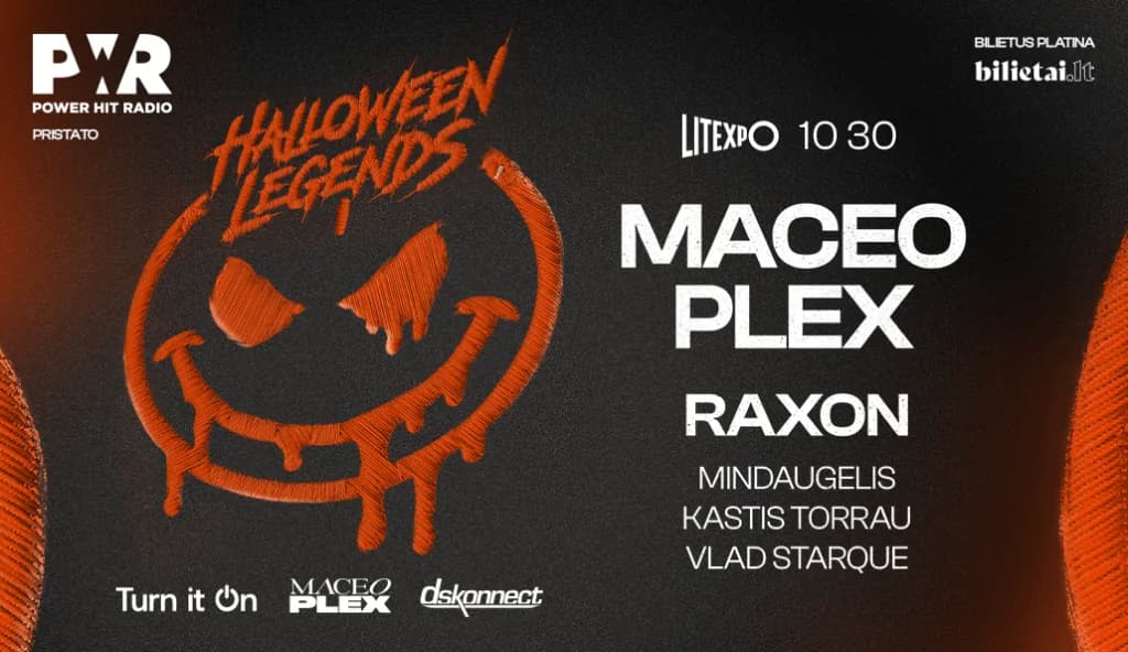 Halloween Legends: MACEO PLEX, renginys Vilniuje