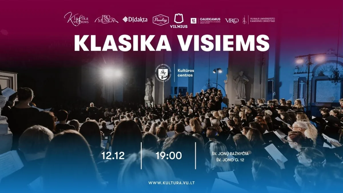 KLASIKA VISIEMS 2026 | Antonio Vivaldi „Gloria“, renginys Vilniuje