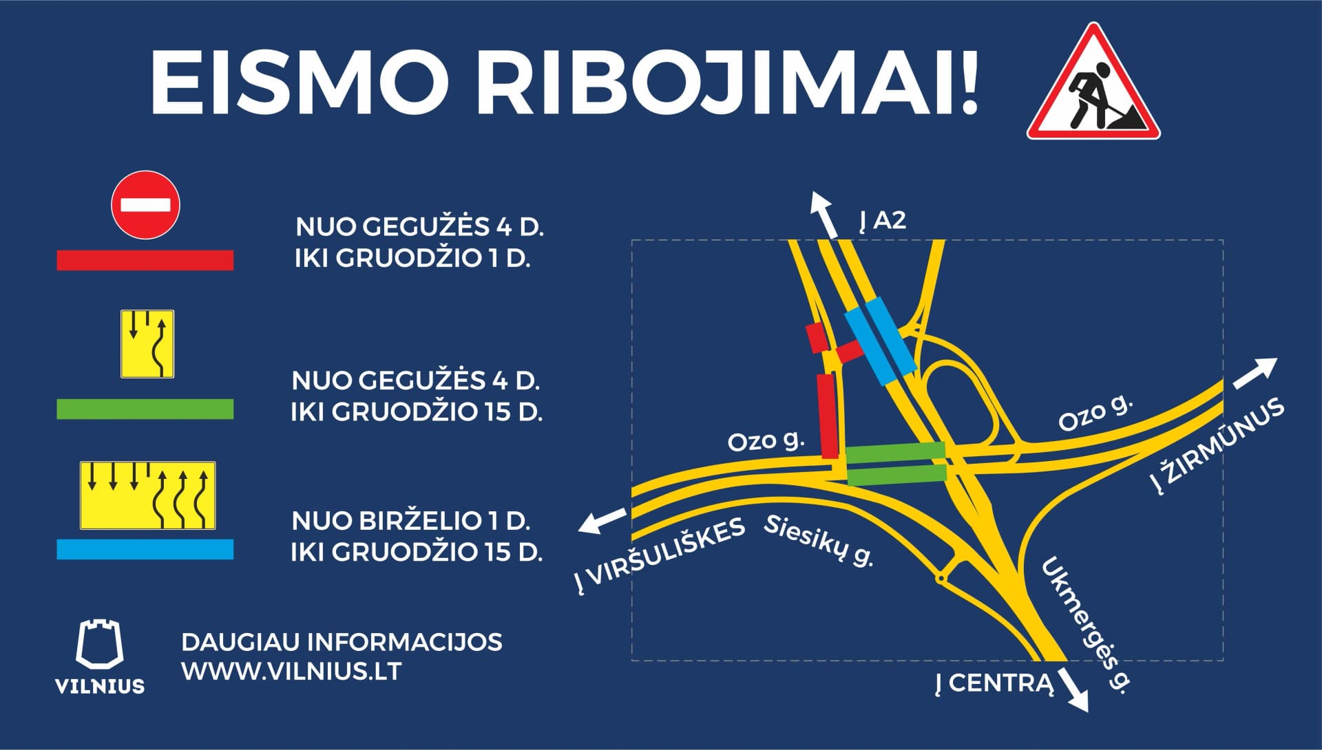 Keliose Vilniaus vietose keičiasi eismas: vairuotojams patariama planuoti keliones iš anksto