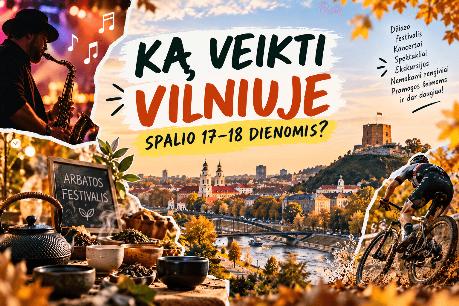 Ką veikti Vilniuje spalio 17–18 dienomis: arbatos festivalis, džiazas, koncertai ir pramogos šeimoms, Vilniaus naujienos