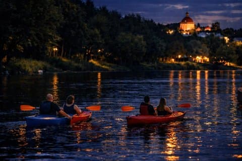 Visite en kayak au coucher du soleil de Vilnius dans le parc régional de Verkiu, pramoga Vilniuje